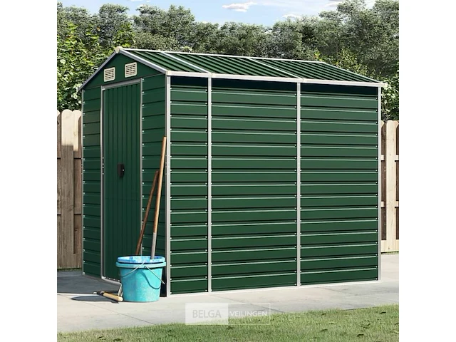 Tuinhuisje groen gegalvaniseerd staal afm ± 191x215x198 - afbeelding 3 van  10
