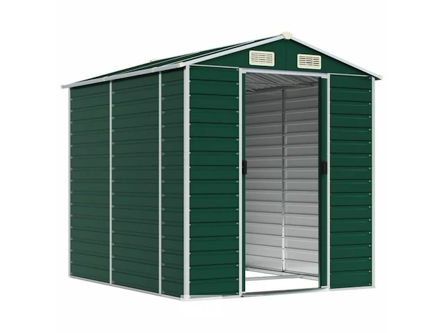 Tuinhuisje groen gegalvaniseerd staal afm ± 191x215x198 - afbeelding 4 van  10