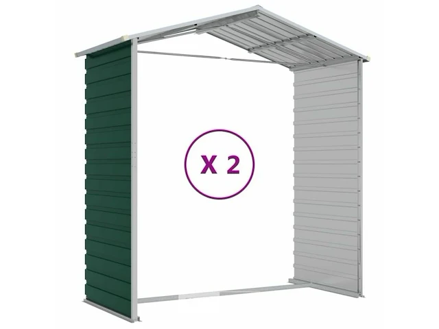 Tuinhuisje groen gegalvaniseerd staal afm ± 191x215x198 - afbeelding 9 van  10