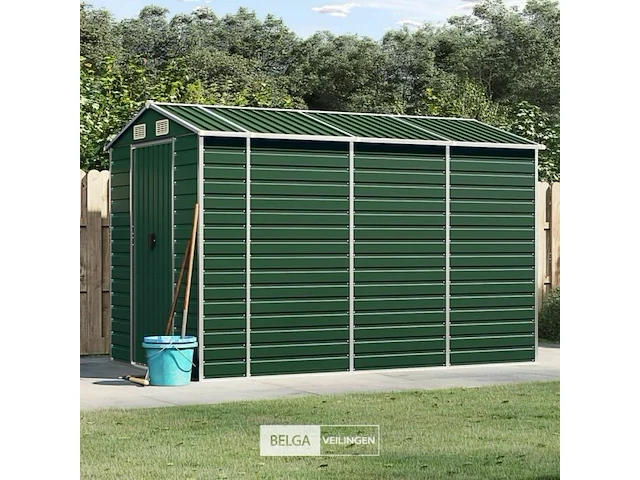 Tuinhuisje groen gegalvaniseerd staal afm ± 191x300x193 - afbeelding 1 van  8