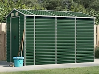 Tuinhuisje groen gegalvaniseerd staal afm ± 191x300x193 - afbeelding 1 van  8