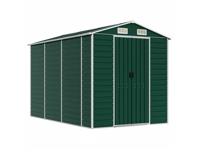 Tuinhuisje groen gegalvaniseerd staal afm ± 191x300x193 - afbeelding 2 van  8