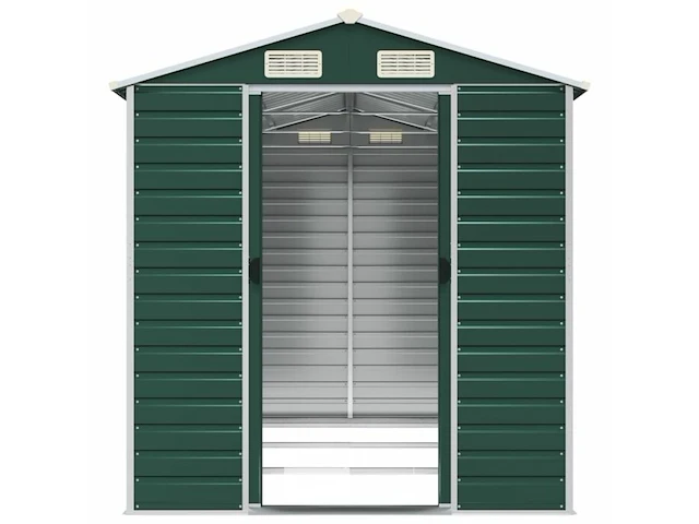 Tuinhuisje groen gegalvaniseerd staal afm ± 191x300x193 - afbeelding 5 van  8