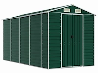 Tuinhuisje groen gegalvaniseerd staal afm ± 191x385x193