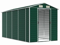 Tuinhuisje groen gegalvaniseerd staal afm ± 191x385x193 - afbeelding 1 van  10