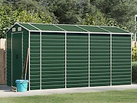 Tuinhuisje groen gegalvaniseerd staal afm ± 191x385x193 - afbeelding 3 van  10