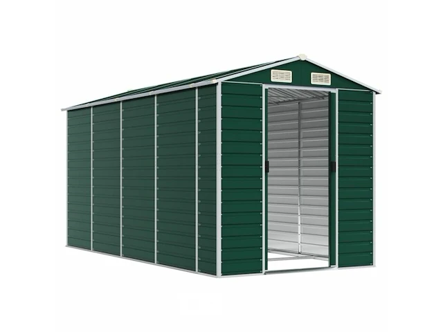 Tuinhuisje groen gegalvaniseerd staal afm ± 191x385x193 - afbeelding 4 van  10