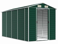 Tuinhuisje groen gegalvaniseerd staal afm ± 191x385x193 - afbeelding 4 van  10