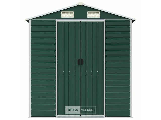 Tuinhuisje groen gegalvaniseerd staal afm ± 191x385x193 - afbeelding 5 van  10