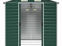 Tuinhuisje groen gegalvaniseerd staal afm ± 191x385x193 - afbeelding 6 van  10