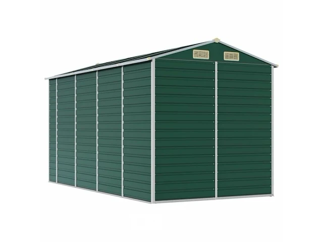 Tuinhuisje groen gegalvaniseerd staal afm ± 191x385x193 - afbeelding 8 van  10