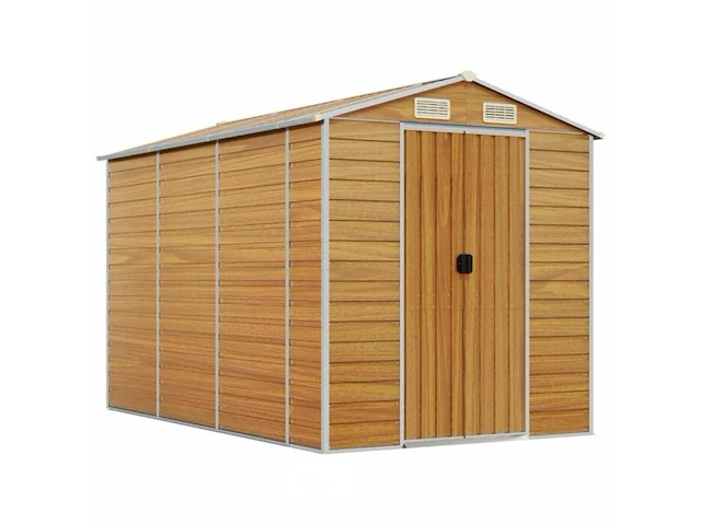 Tuinhuisje kleur hout gegalvaniseerd staal afm ± 191x300x193 - afbeelding 1 van  6