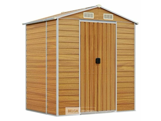 Tuinhuisje lichtbruin gegalvaniseerd staal afm ± 191x130x198 - afbeelding 1 van  7