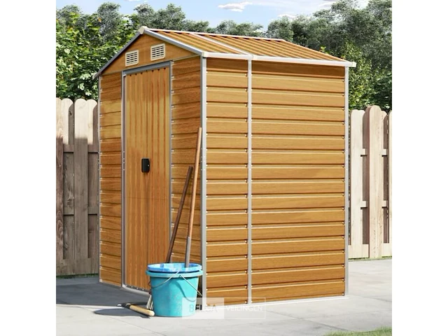 Tuinhuisje lichtbruin gegalvaniseerd staal afm ± 191x130x198 - afbeelding 2 van  7