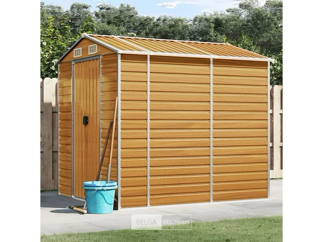 Tuinhuisje lichtbruin gegalvaniseerd staal afm ± 191x215x193 - afbeelding 3 van  8