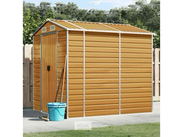Tuinhuisje lichtbruin gegalvaniseerd staal afm ± 191x215x193 - afbeelding 3 van  9