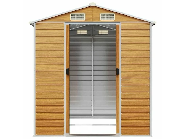 Tuinhuisje lichtbruin gegalvaniseerd staal afm ± 191x215x193 - afbeelding 6 van  9