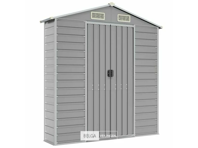 Tuinhuisje/berging kleur grijs gegalvaniseerd staal afm ± 191x040x193 - afbeelding 1 van  1