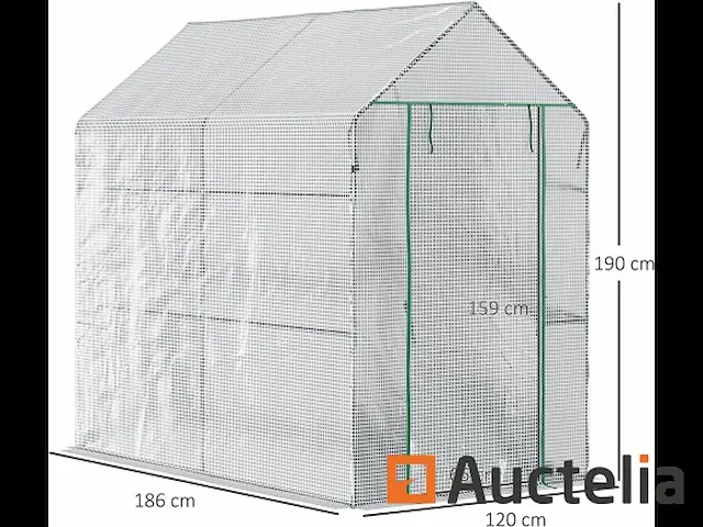 Tuinkas 2 tabletten zon. 1.86l x 1.2w x 1.9h m m - afbeelding 1 van  9