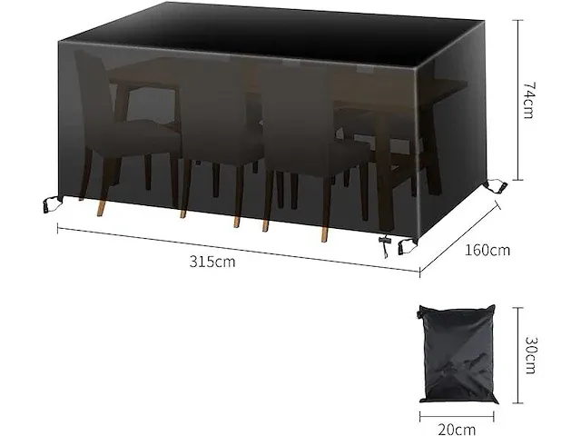 Tuinmeubelafdekking (315 x 160 x 74 cm) - afbeelding 1 van  2