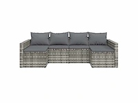 Tuinmeubelen - grijs gevlochten hars - afbeelding 5 van  12