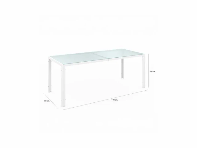 Tuinmeubelen - staal met stoelen - wit/beige - 6 personen - afbeelding 5 van  6