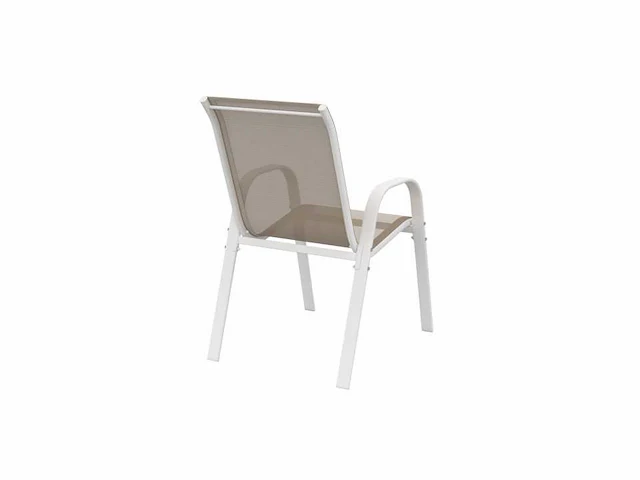 Tuinmeubelen - staal met stoelen - wit/beige - 6 personen - afbeelding 6 van  6
