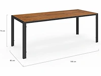 Tuinmeubelen - tafel 190 cm - 8 stapelbare stoelen - afbeelding 4 van  9