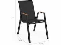 Tuinmeubelen - tafel 190 cm - 8 stapelbare stoelen - afbeelding 7 van  9