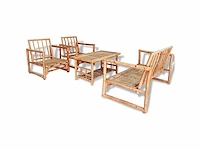 Tuinmeubelen 4 stuks met bamboe kussens - gratis verzending alleen in belgië - afbeelding 2 van  8