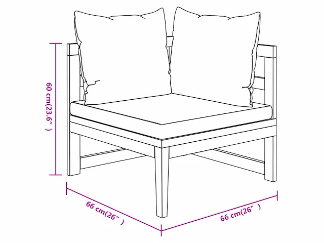 Tuinmeubelen 4 stuks met donkergrijze kussens acaciahout - levering enkel in belgië - afbeelding 8 van  13