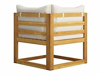 Tuinmeubelen 5 stuks met kussen crème massief acaciahout - gratis verzending alleen in belgië - afbeelding 6 van  7