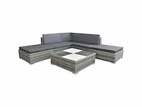 Tuinmeubelen 6 stuks met kussens hars gevlochten grijs