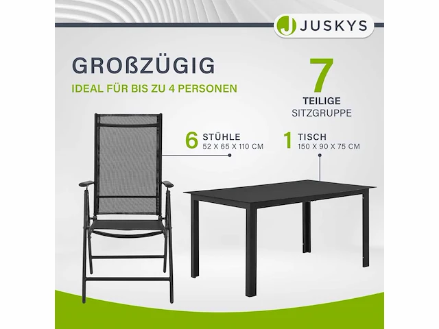 Tuinmeubelen aluminium 6+1 — 6 stoelen - afbeelding 2 van  2