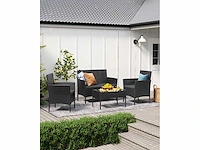 Tuinmeubelen gevlochten oppervlak pe outdoor zwart en grijs - afbeelding 1 van  5