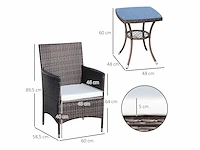 Tuinmeubelset - rotan met bijzettafel - afbeelding 4 van  6