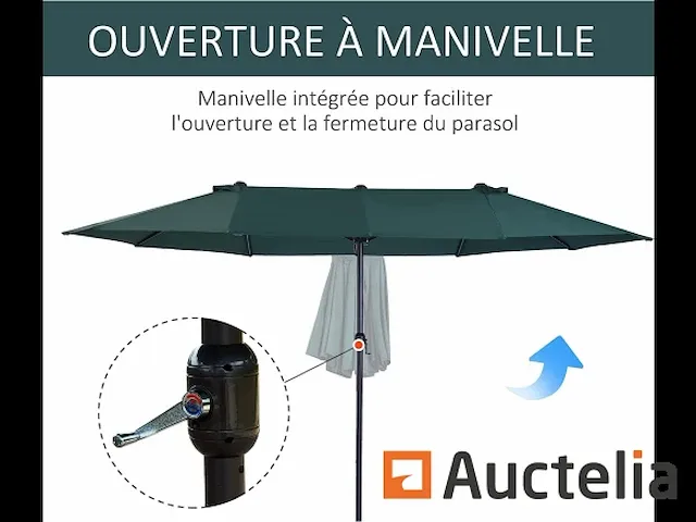 Tuinparaplu xxl parasol groot formaat 4.6lx2.7l x2.4h - afbeelding 5 van  7