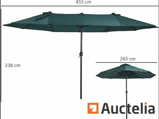 Tuinparaplu xxl parasol groot formaat 4.6lx2.7l x2.4h - afbeelding 6 van  7