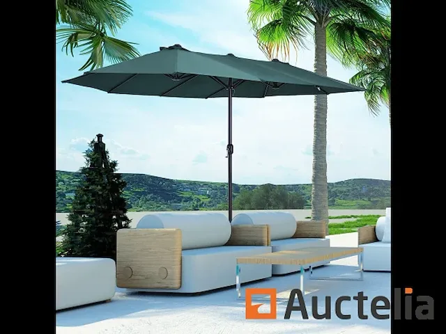 Tuinparaplu xxl parasol groot formaat 4.6lx2.7l x2.4h - afbeelding 7 van  7