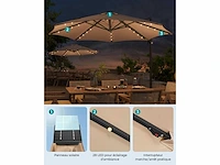 Tuinparasol 300 cm, 28 solar leds, upf 50+ - afbeelding 2 van  4