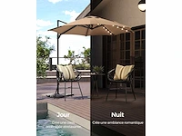 Tuinparasol 300 cm, 28 solar leds, upf 50+ - afbeelding 3 van  4