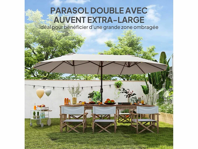 Tuinparasol voor buiten - dubbele parasol - afbeelding 5 van  6