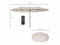 Tuinparasol voor buiten - dubbele parasol - afbeelding 4 van  6