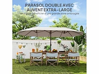 Tuinparasol voor buiten - dubbele parasol - afbeelding 5 van  6