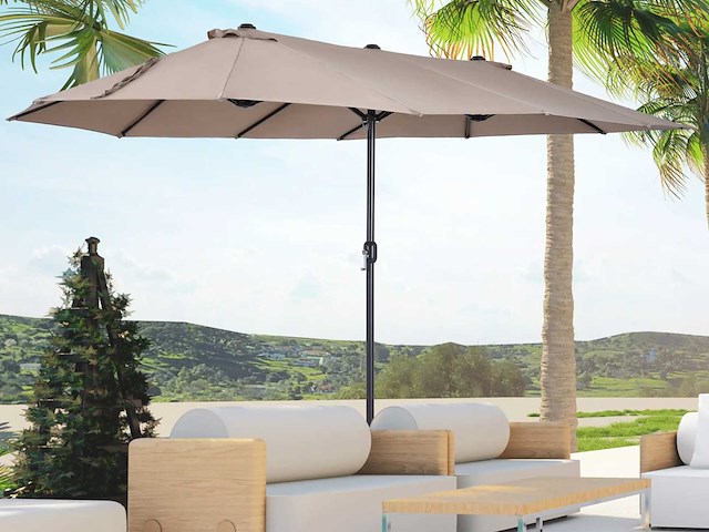 Tuinparasol voor buiten dubbele rechthoekige parasol - afbeelding 1 van  6