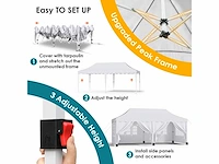 Tuinpaviljoen voor buiten - 3x6m - wit - afbeelding 4 van  6