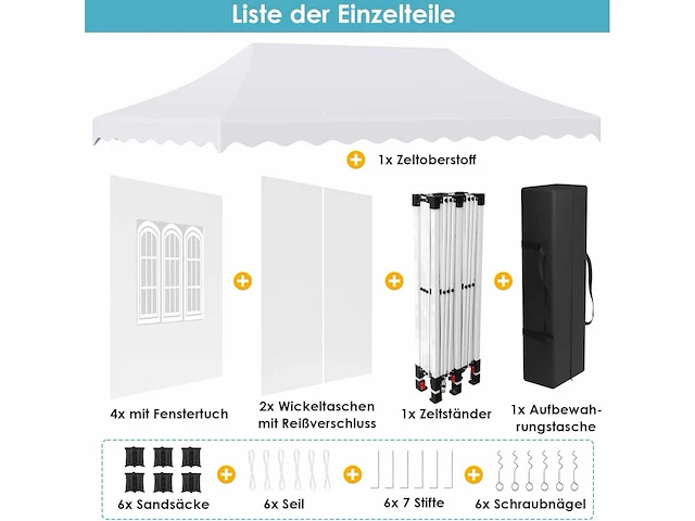 Tuinpaviljoen voor buiten - 3x6m - wit - afbeelding 6 van  6