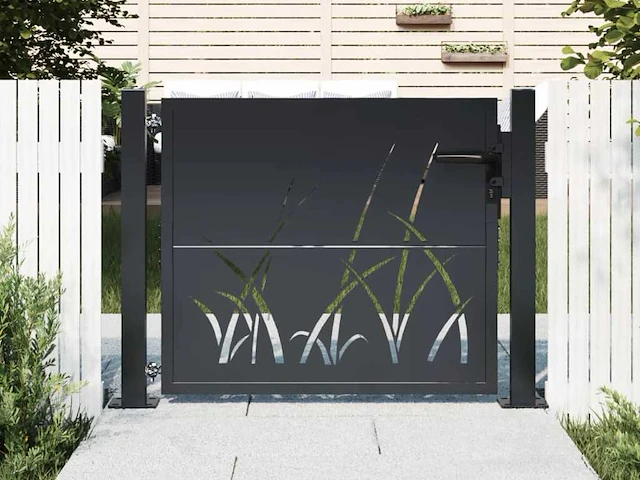 Tuinpoort - antraciet staal - afbeelding 1 van  9