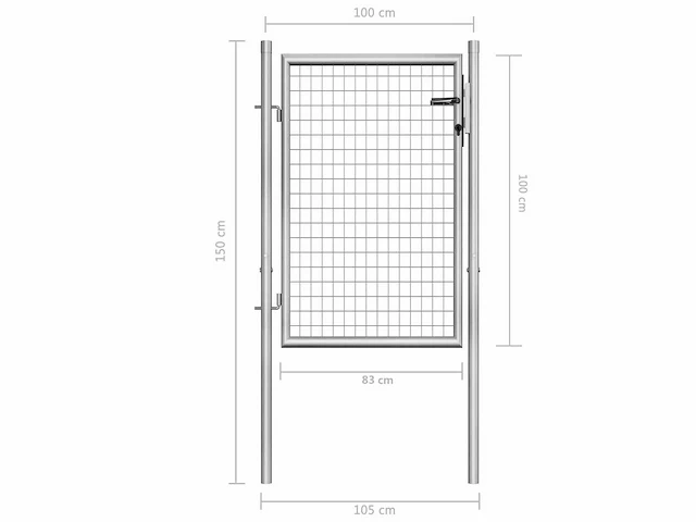 Tuinpoort - gegalvaniseerd staal - zilver - afbeelding 6 van  6
