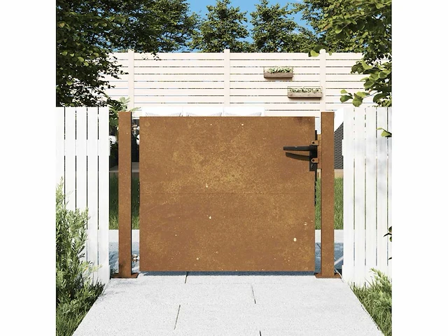 Tuinpoort 105x80 cm cortenstaal - afbeelding 1 van  8